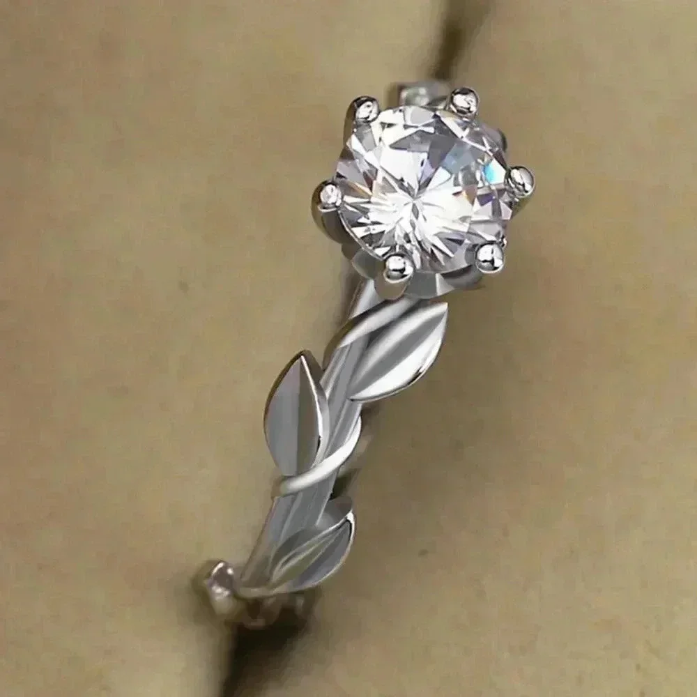 🍁 Lovely 925 Silver Plated Fashion Bijoux Leaf Ring For Woman, GPMB1506